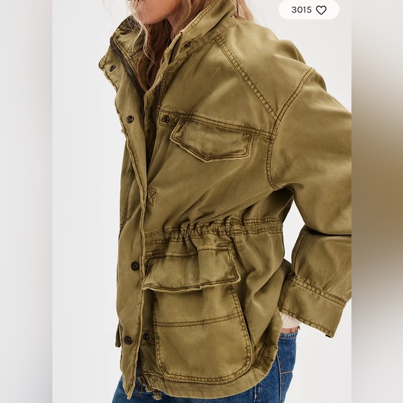 FREE PEOPLE ARYA UTILITY JACKET M DRIED HERB NWT - Picture 4 of 16
